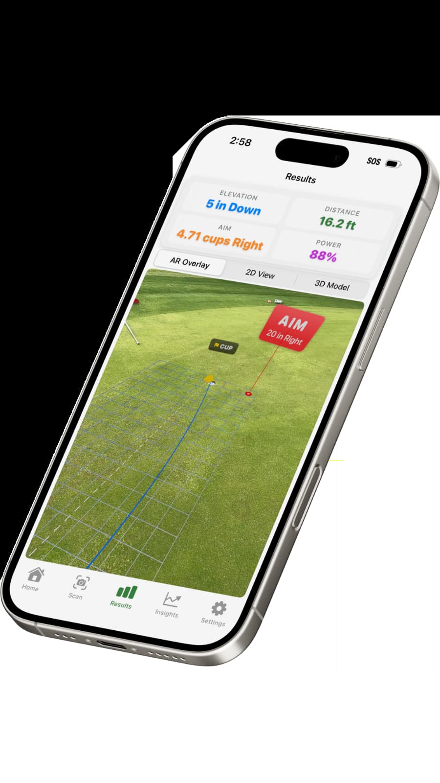 ProSide app showing green reading visualization with LiDAR scanning